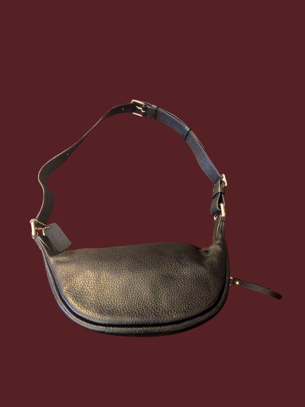 Coach Black Leather Fanny Pack Belt Bag Bum Bag F48738 - Picture 9 of 16
